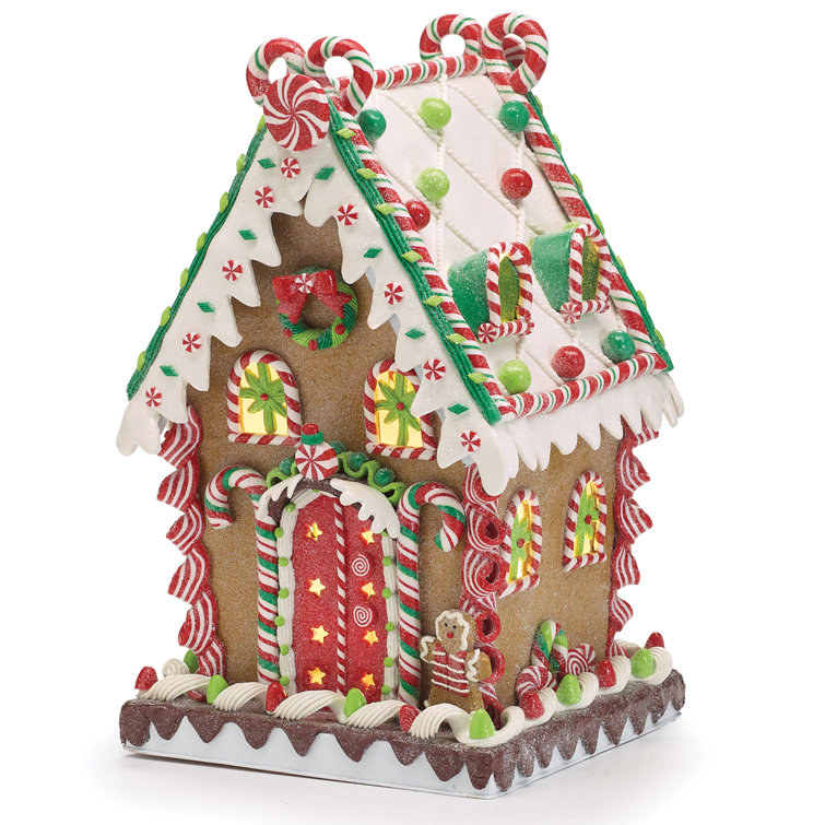 The Holiday Aisle® Décor 14" LED Light Up Gingerbread House Wayfair.ca